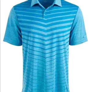 Attack Life By Greg Norman Men's Ombre Chevron Jacquard Polo, Calypso Blue, S